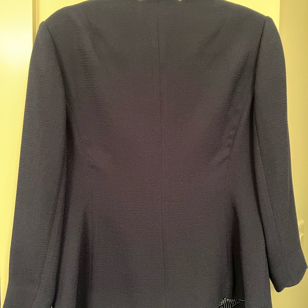 Ted Baker Navy Scalloped-Edge Open-Front Blazer - Picture 6 of 7